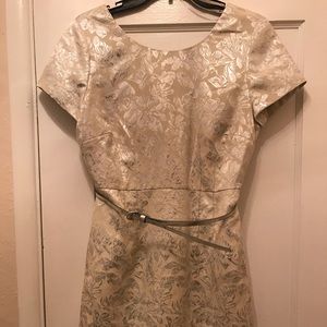 Cream & Silver Mini Dress